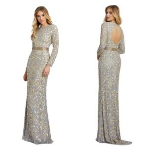 Mac Duggal Cutout Back Mother Of The Bride Dress Sequins Size 12 NWT